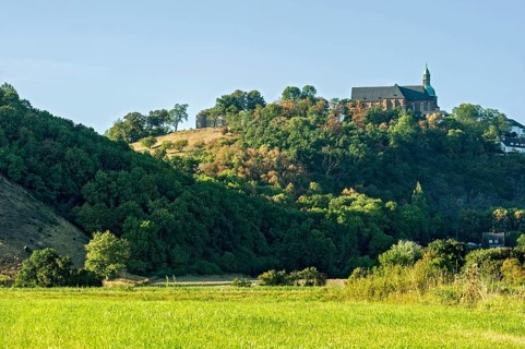Schlossberg with castle ruins and collegiate church of St. John the Baptist