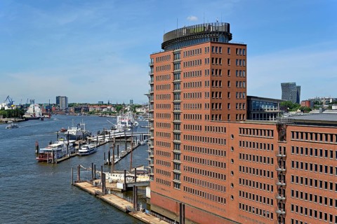 View from the Elbe Philharmonic Hall Concert Hall to the Hanseatic Trade Center