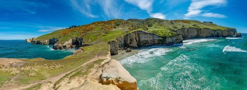 Rocky cliffs of sandstone rocks