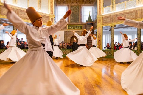 Dancing dervishes from the Sufi Mevlevi Order