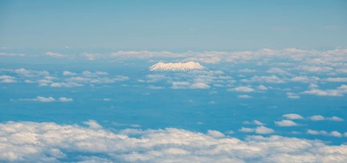 Summit of Mount Ruapehu looking out of the clouds