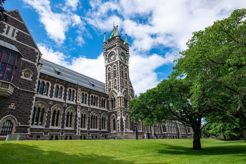 Old neo-gothic main building with bell tower