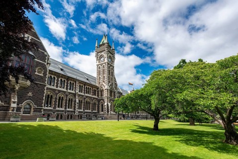 Old neo-gothic main building with bell tower