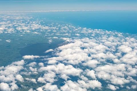 Mount Taranaki with clouds