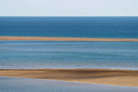 View of Baejarvaoa bay and the beach Rauoisandur