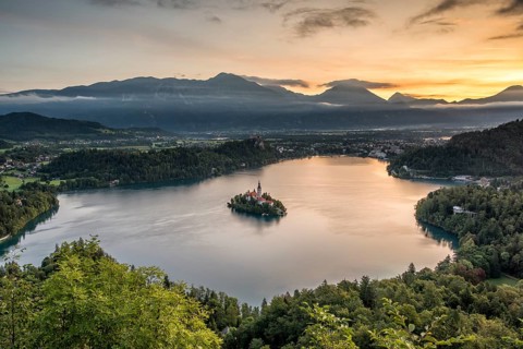 Lake Bled at sunrise