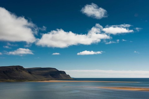 View of Baejarvaoa bay and the beach Rauoisandur