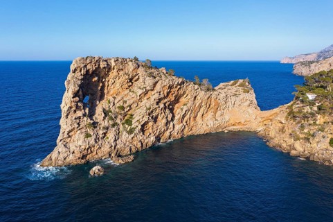 Peninsula Sa Foradada with rockhole