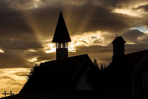 New and old church of Reykholt