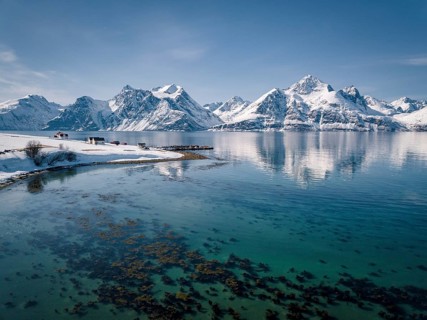 Snow-covered peaks of the Lyngen Alps