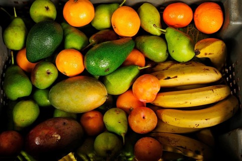 Fruit box with different fruits