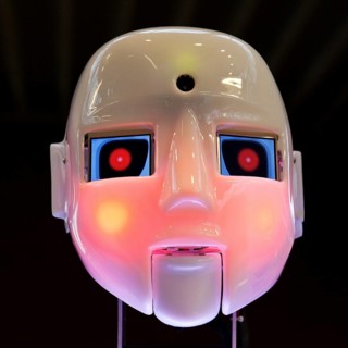 The humanoid robot RoboThespian is ashamed