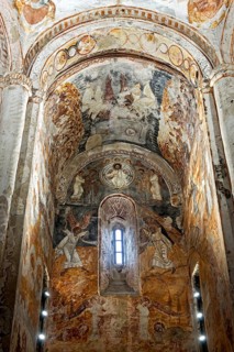 Apse of the Episcopal Church of St. Nicholas Minda decorated with frescoes from the 17th century