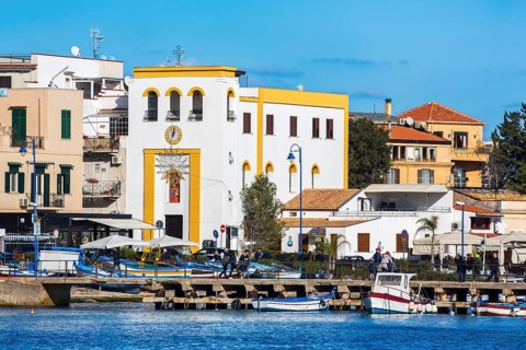 Marina Mondello with church Parrocchia San Girolamo
