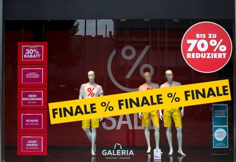 Discount battle in shop window