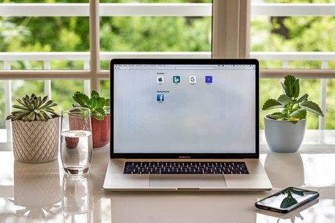 Home office with laptop