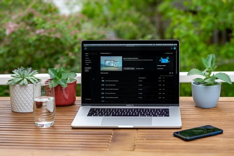 Home office with laptop