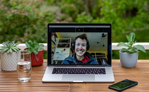 Home office with laptop