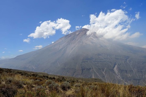 Volcano Misti with clouds
