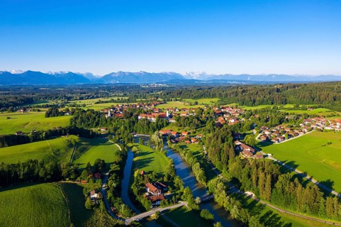 Loisach and Beuerberg with Marienkirche and monastery