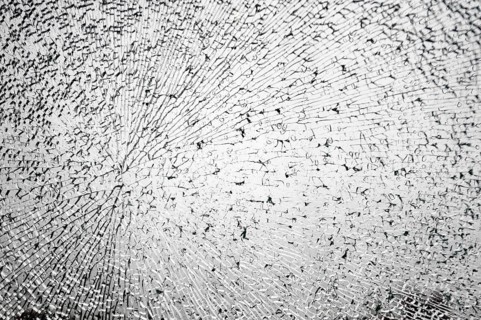 Broken glass panel