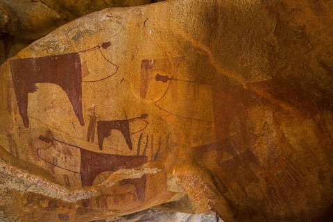 Cave paintings in Laas Geel caves