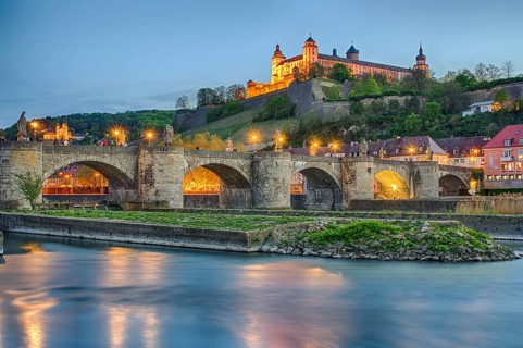 Historical bridge over the Main with Marienberg Fortress