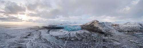 Panoramic view under the winter sun