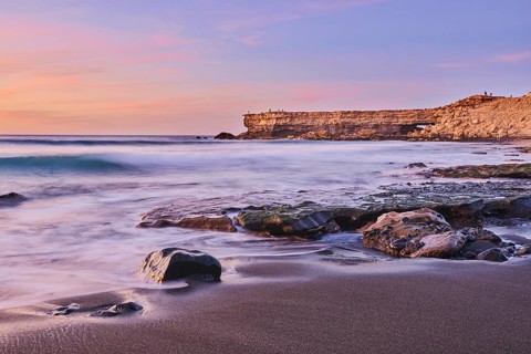 Viewpoint Mirador La Pared on the beach Playa de la Pared at sunset