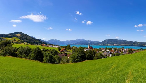 Weyregg am Attersee with Schafberg