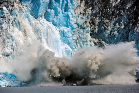Calving tidal glacier