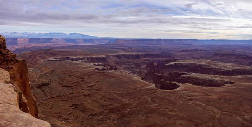 View from Grand View Point Overlook to erosion landscape
