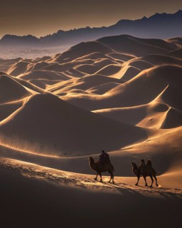 Windy day in the Gobi desert. Umnugobi province