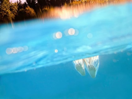 Feet under water