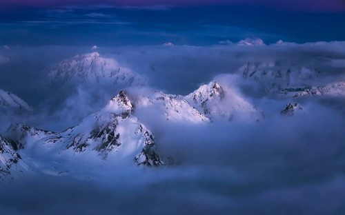 Majestc Caucasus mountains looking from mt. Elbrus. Caucasus mountains region