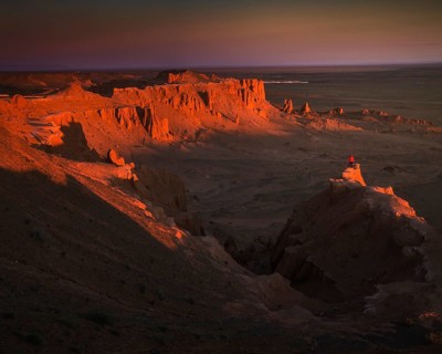 Morning in Flaming cliffs. Looks like another planet. One of the best highlights from Mongolian Gobi desert. Umnugobi province
