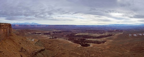 View from Grand View Point Overlook to erosion landscape