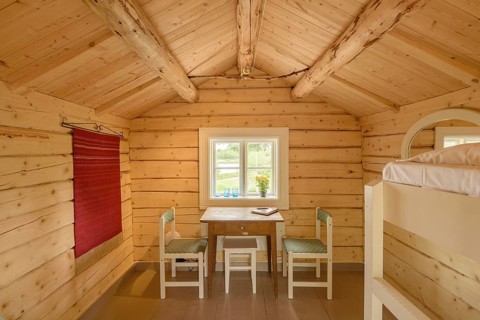 Interior view Norwegian log cabin