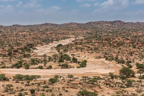 Overlook over the desert from the Laas Geel caves