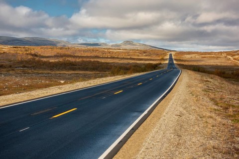 Lonely road to the North Cape