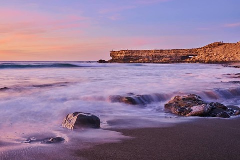 Viewpoint Mirador La Pared on the beach Playa de la Pared at sunset