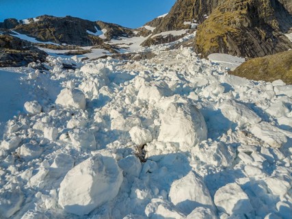 Abandoned snow avalanche