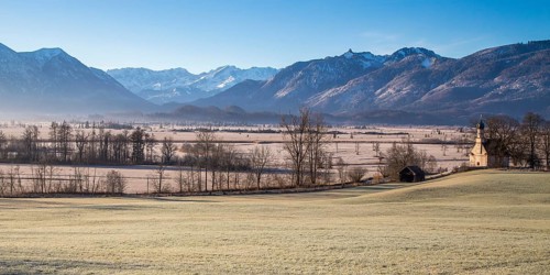 View over Murnauer moss in winter