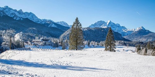 Luxury Hotel Elmau Castle in winter