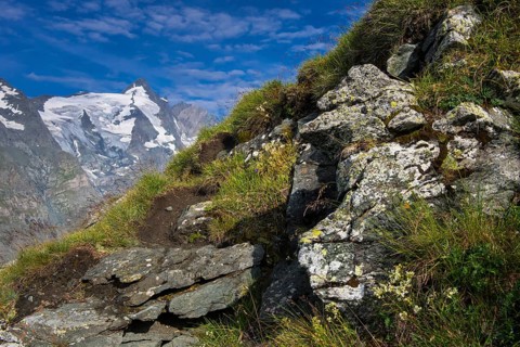 Mountain panorama with rocky landscape