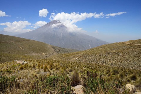 Volcano Misti with clouds