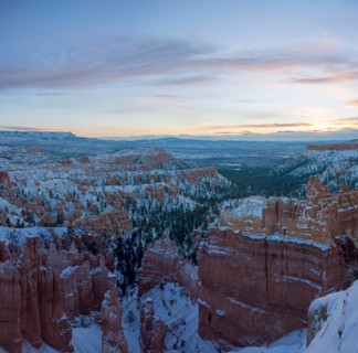 Rock formation amphitheater at sunrise
