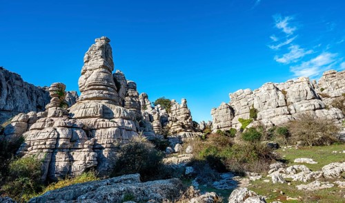 Rock formations of limestone