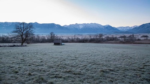 View over Murnauer moss in winter