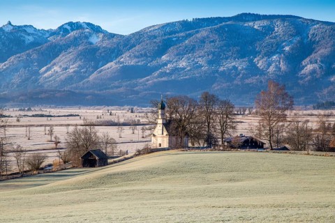 View over Murnauer moss in winter